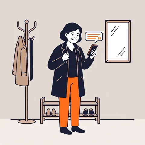 Illustration: a homeowner getting a text back after a missed call.